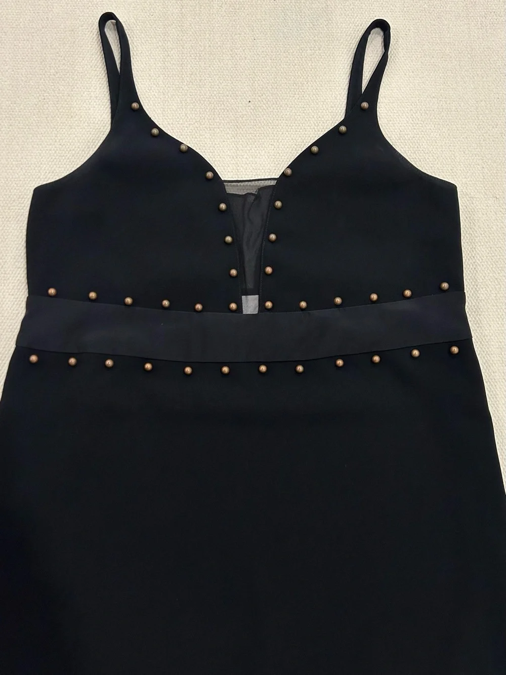 Cinq A Sept Shift Dress Cocktail Studded Little Black Dress Size 2